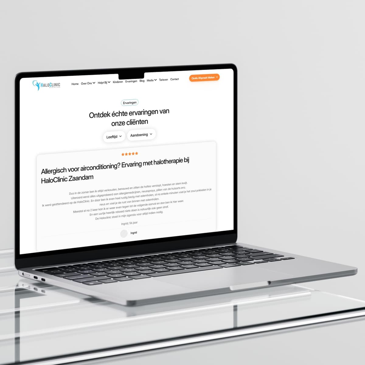 Framer webdesign HaloClinic Nederland